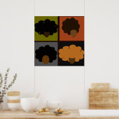 Vier Fros Poster (Küche)