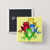 Vier Frosch-T-Shirts und Geschenke Button (Vorne & Hinten)
