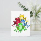 Vier Frösche - Hemden und Geschenke Postkarte (Stehend Vorderseite)