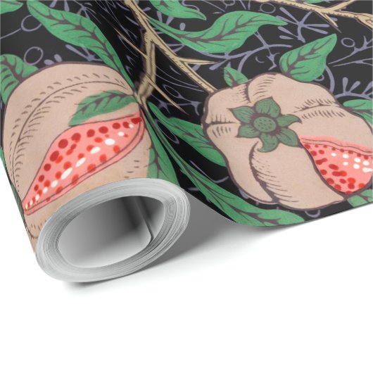 Vier Früchte, William Morris Geschenkpapier (Rolleneckpunkt)