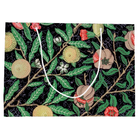 Vier Früchte, William Morris große Geschenktasche Geschenktüte (Rückseite)