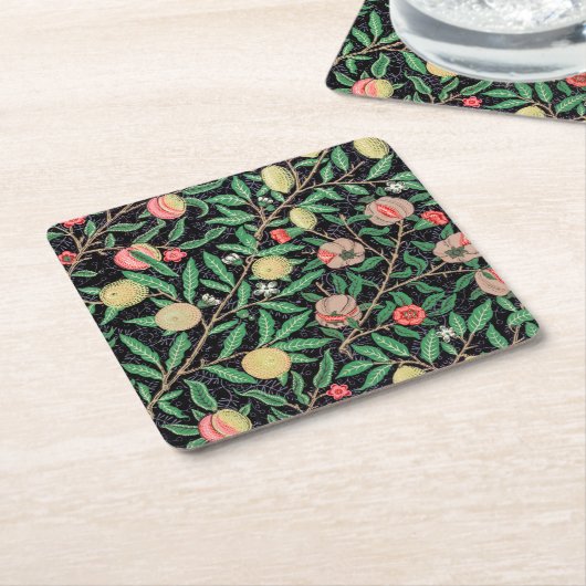 Vier Früchte, William Morris Rechteckiger Pappuntersetzer (angewinkelt)