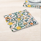 Vier Früchte, William Morris Rechteckiger Pappuntersetzer (angewinkelt)