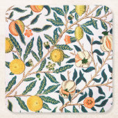 Vier Früchte, William Morris Rechteckiger Pappuntersetzer (Vorderseite)