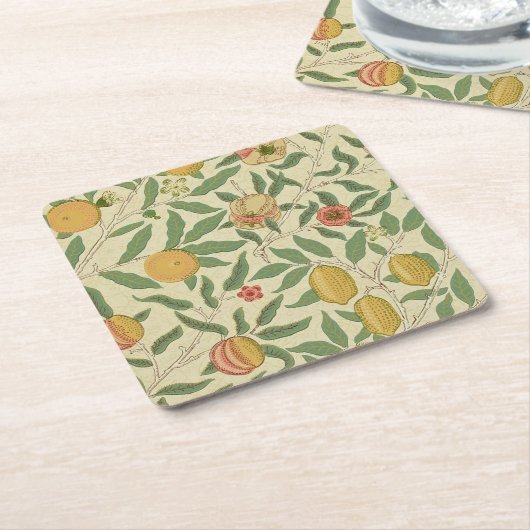 Vier Früchte, William Morris Rechteckiger Pappuntersetzer (angewinkelt)