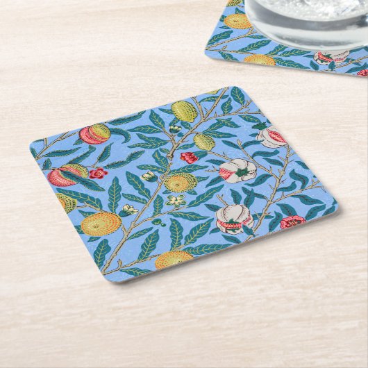 Vier Früchte, William Morris Rechteckiger Pappuntersetzer (angewinkelt)