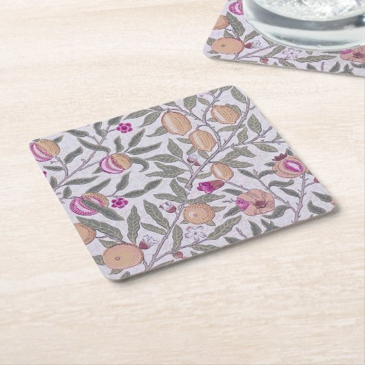 Vier Früchte, William Morris Rechteckiger Pappuntersetzer (angewinkelt)