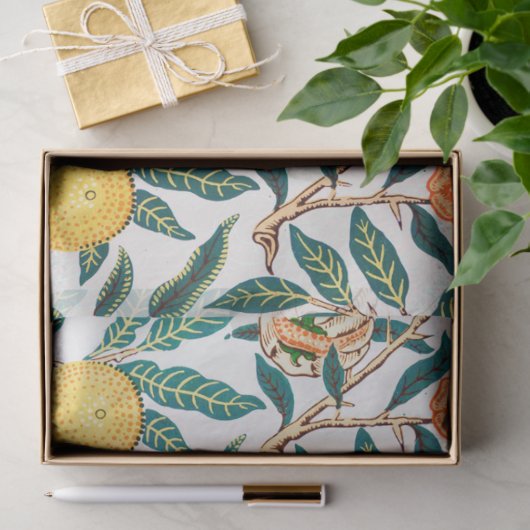 Vier Früchte, William Morris Seidenpapier (Geschenk)