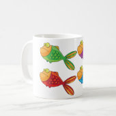 Vier Funny Fish Coffee Tasse (Vorderseite Links)