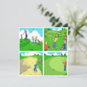 Vier Funny Golfer Cartoon (Stehend Vorderseite)