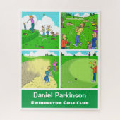 Vier Funny Golfer Cartoon Jigsaw Puzzle (Vertikal)