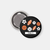 Vier Funny Sports Balls Magnet (Vorderseite/Rückseite)