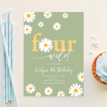 VIER für immer Wild Boho Salbeigrün Gänseblümchen
