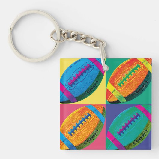 Vier Fußball in den verschiedenen Farben Schlüsselanhänger (Vorderseite)