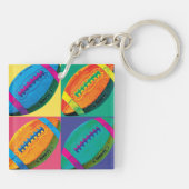 Vier Fußball in den verschiedenen Farben Schlüsselanhänger (Rückseite)