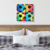 Vier Fußballbälle in verschiedenen Farben Leinwanddruck (Insitu (Schlafzimmer))