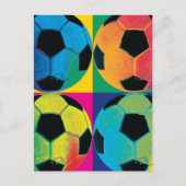 Vier Fußballbälle in verschiedenen Farben Postkarte (Vorderseite)