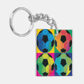 Vier Fußbälle in den verschiedenen Farben Schlüsselanhänger (Vorderseite links)