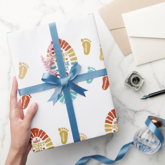 Vier Fußspuren Vatertag Geschenkpapier (Schenken)