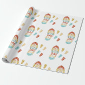 Vier Fußspuren Vatertag Geschenkpapier (Ungerollt)