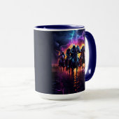 Vier futuristische Kunst für Pferde Tasse (VorderseiteRechts)