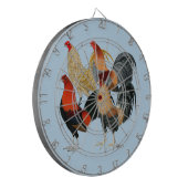 Vier Gamecocks Dartscheibe (Vorderseite Links)