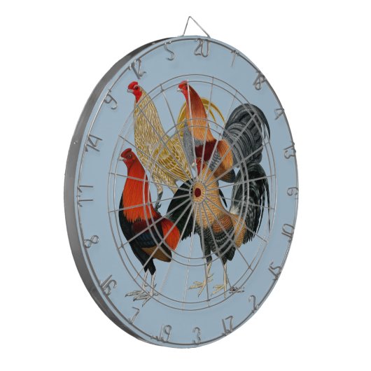 Vier Gamecocks Dartscheibe (Vorderseite Links)