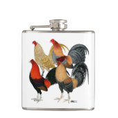 Vier Gamecocks Flachmann (Vorderseite)