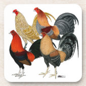 Vier Gamecocks Getränkeuntersetzer (Vorderseite)