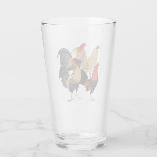 Vier Gamecocks Glas (Rückseite)