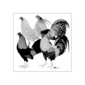 Vier Gamecocks Gummistempel (Prägung)