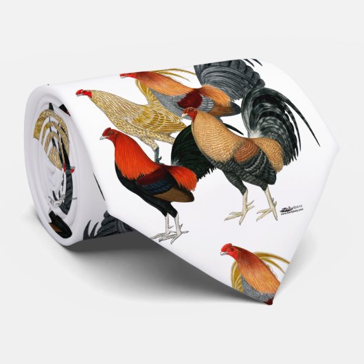 Vier Gamecocks Krawatte (Gerollt)