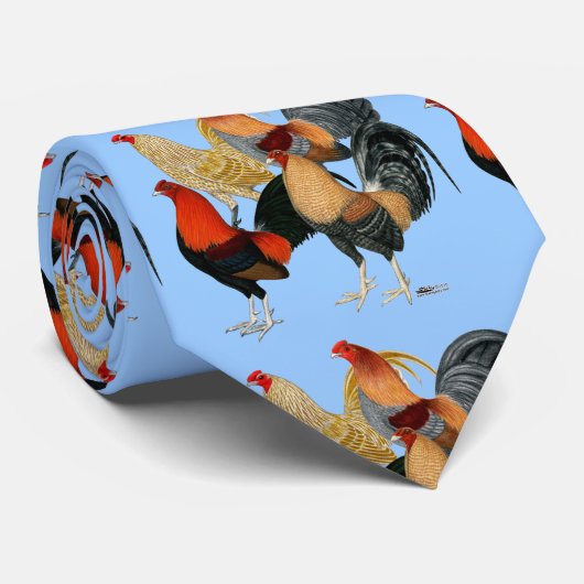 Vier Gamecocks Krawatte (Gerollt)
