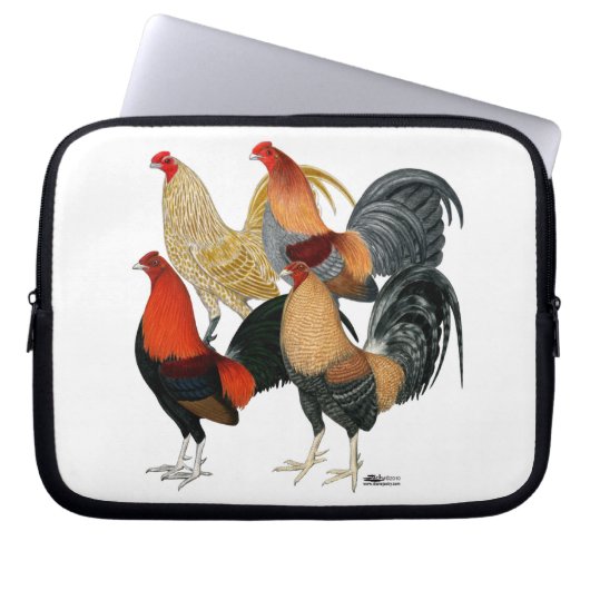 Vier Gamecocks Laptopschutzhülle (Vorderseite)