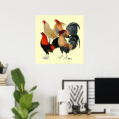 Vier Gamecocks Poster (Heimbüro)