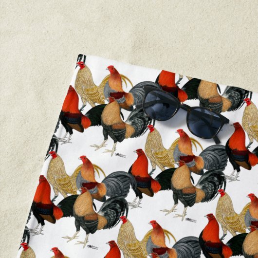 Vier Gamecocks Strandtuch (Beispiel)