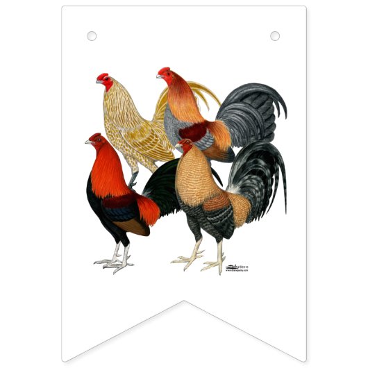 Vier Gamecocks Wimpelkette (Zweite Fahne)