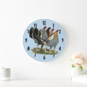 Vier Gamefowl Hennen Große Wanduhr (Zuhause)