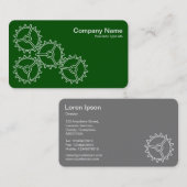 Vier Gänge II - Weiß auf dunkelgrün - Grau zurück Visitenkarte (Vorne/Hinten)