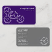 Vier Gänge II - Weiß auf Lila - Grau zurück Visitenkarte (Vorne/Hinten)