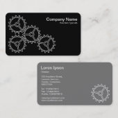 Vier Gänge II - Weiß auf Schwarz = Grau hinten Visitenkarte (Vorne/Hinten)