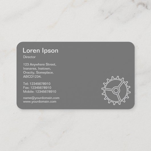 Vier Gänge II - Weiß auf Schwarz = Grau hinten Visitenkarte (Rückseite)