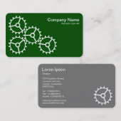 Vier Gänge III - Weiß auf dunkelgrün - Grau zurück Visitenkarte (Vorne/Hinten)