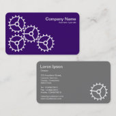 Vier Gänge III - Weiß auf Lila - Grau zurück Visitenkarte (Vorne/Hinten)