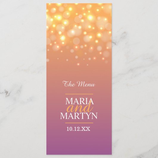 Vier-Gänge-Menü mit Champagner Menükarte (Vorderseite)