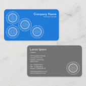 Vier Gänge - weiß auf blau - grau hinten Visitenkarte (Vorne/Hinten)