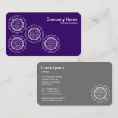Vier Gänge - Weiß auf Lila - Grau zurück Visitenkarte (Vorne/Hinten)