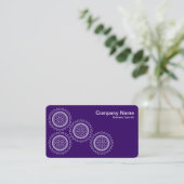 Vier Gänge - Weiß auf Lila - Grau zurück Visitenkarte (Stehend Vorderseite)