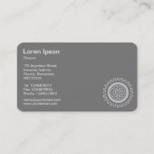 Vier Gänge - Weiß auf Lila - Grau zurück Visitenkarte (Rückseite)