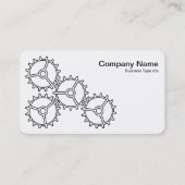 Vier Gears II - Schwarz und Weiß = Grau hinten Visitenkarte (Vorderseite)